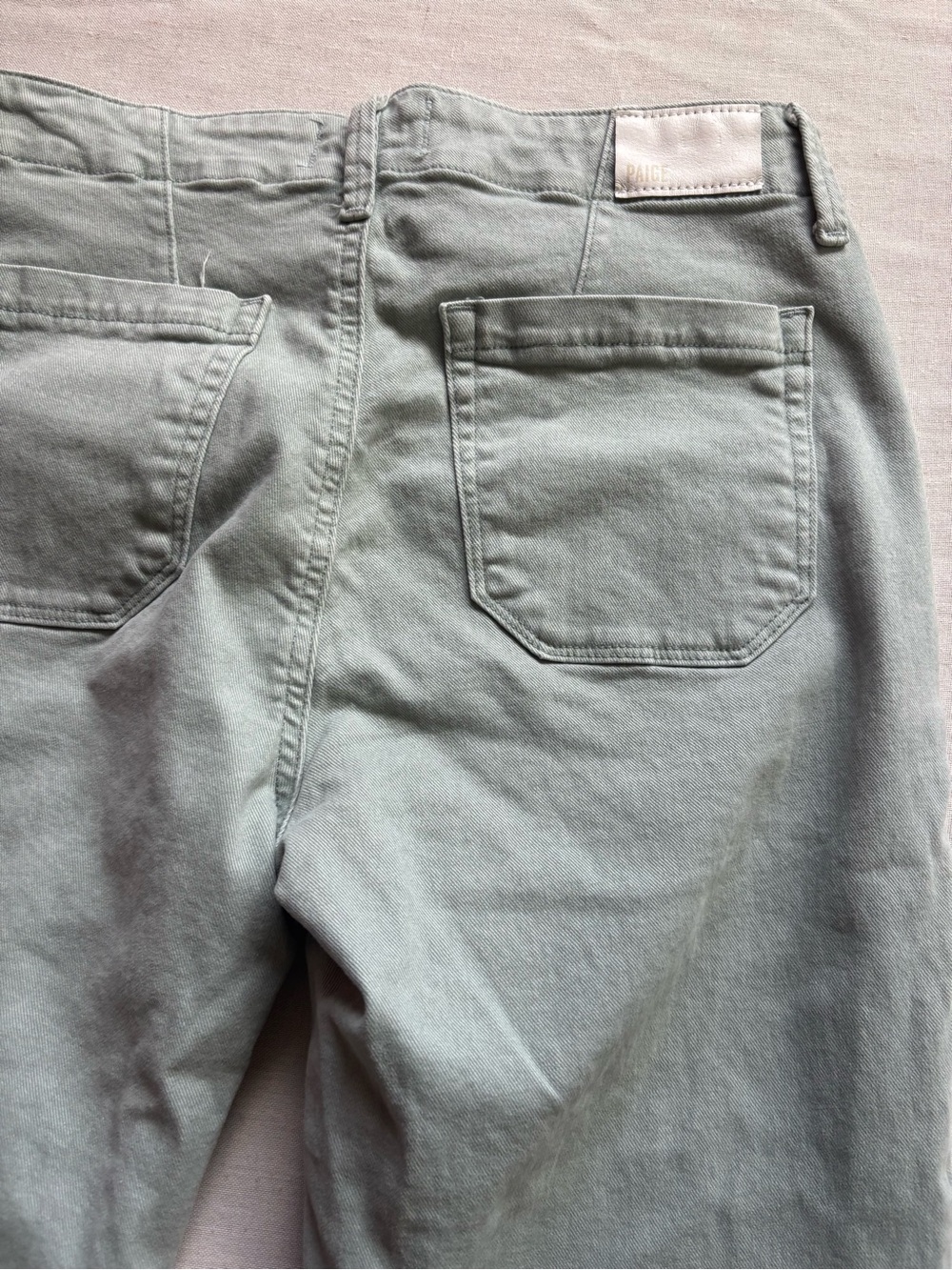 Paige Mayslie Mid Rise Straight Ankle Jeans Vintage Dusty Sage Size 27 Style 760 - Picture 9 of 13